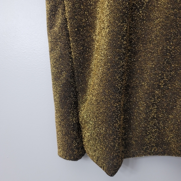 OriginalityGlitzy Side Ruche Glitter Lurex Midi Skirt - Picture 8 of 12